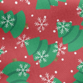 Snowflakes Flying Fat Christma Jersey Backed Fleece