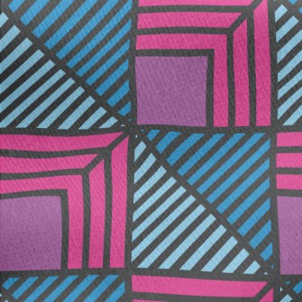 Geometric Square Stripes Jersey Backed Fleece