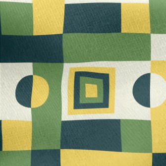 Contrasting Color Small Square Jersey Backed Fleece