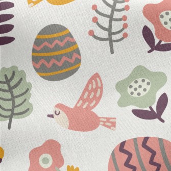 Easter Garden Eggs Jersey Backed Fleece