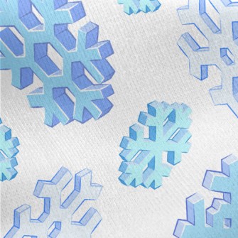 Realistic 3D Snowflakes Jersey Backed Fleece
