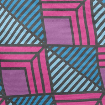 Geometric Square Stripes Pongee