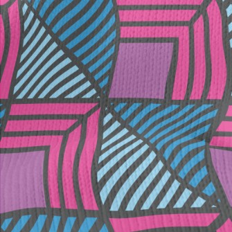 Geometric Square Stripes Stretch Jersey