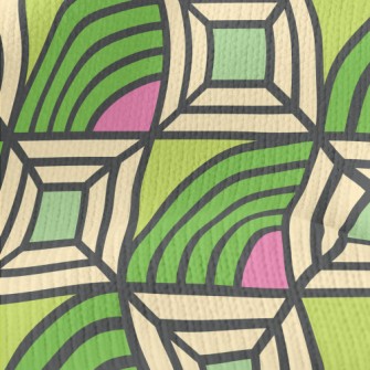 Square Curved Lines Stretch Jersey