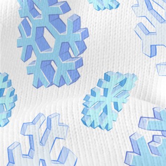 Realistic 3D Snowflakes Stretch Jersey