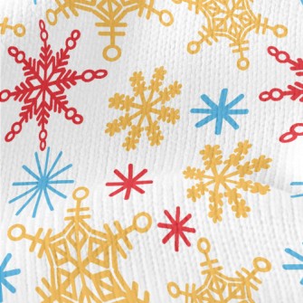 Shiny Tricolor Snowflakes Stretch Jersey