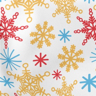 Shiny Tricolor Snowflakes Lightweight Cotton Poplin