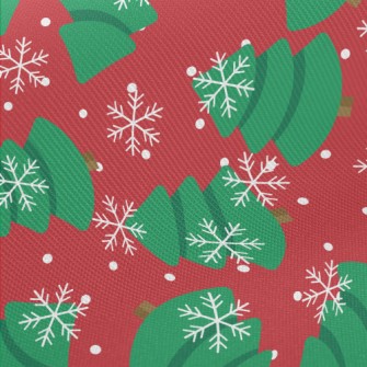 Snowflakes Flying Fat Christma Midweight Cotton Poplin