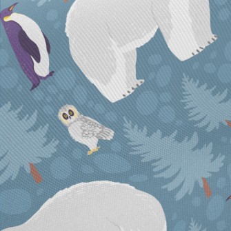 Polar Bear Penguin Owl Midweight Cotton Poplin