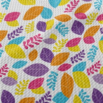 Bright Colorful Fallen Leaves Birdseye Piqué