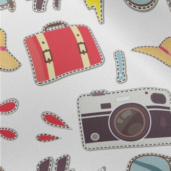 Hat, Sunglasses, Suitcase Chiffon