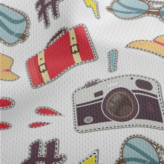 Hat, Sunglasses, Suitcase Athletic Mesh Flat Back