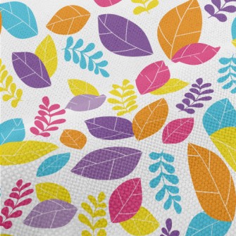 Bright Colorful Fallen Leaves Performance Linen