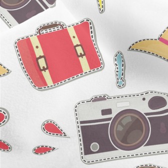 Hat, Sunglasses, Suitcase Micro Fleece