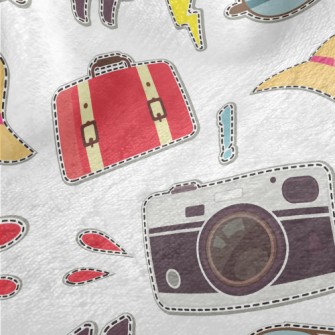 Hat, Sunglasses, Suitcase Minky