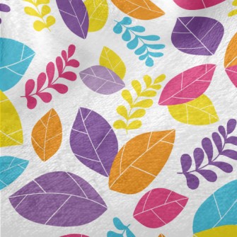 Bright Colorful Fallen Leaves Minky