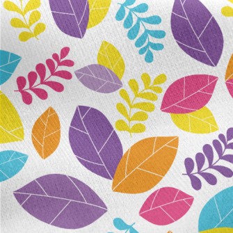 Bright Colorful Fallen Leaves Jersey Backed Fleece