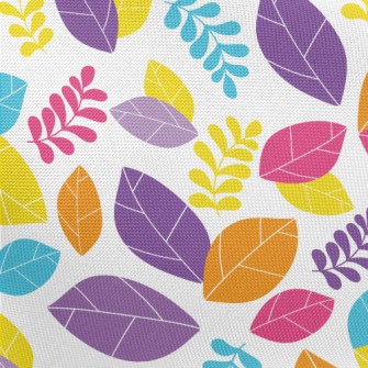 Bright Colorful Fallen Leaves Pongee