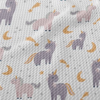 Unicorn And Starry Sky Birdseye Piqué