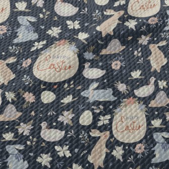 Elegant Easter Illustration Birdseye Piqué