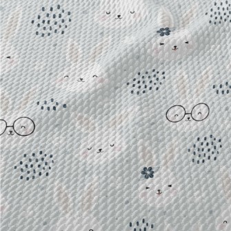 Lively And Cute Rabbit Birdseye Piqué