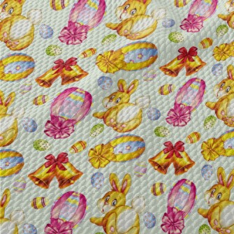 Watercolor Hand Painted Easter Birdseye Piqué