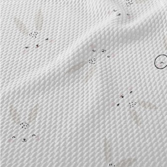 Cute Expression Rabbit Birdseye Piqué