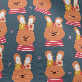 Orange Bunny Wearing A Flower  Chiffon