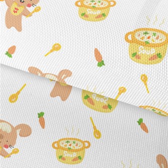 Cute Rabbit Cooking Farm Soup Waterproof Oxford
