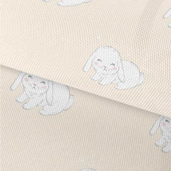 Hand Drawn White Pet Rabbit Waterproof Oxford