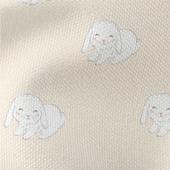 Hand Drawn White Pet Rabbit Waterproof Canvas