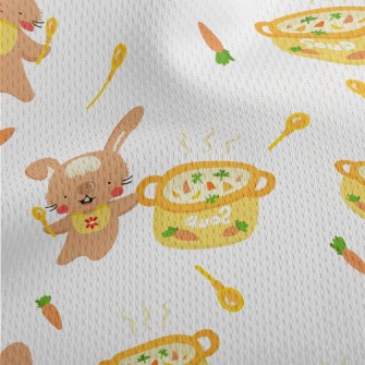 Cute Rabbit Cooking Farm Soup Athletic Mesh Flat Back
