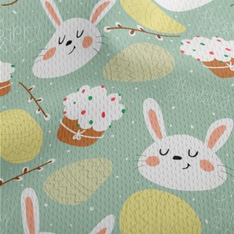 Cartoon Rabbit And Easter Eggs Athletic Mesh Flat Back