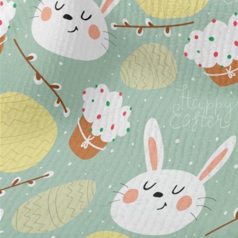 Cartoon Rabbit And Easter Eggs Terry