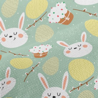 Cartoon Rabbit And Easter Eggs Performance Linen