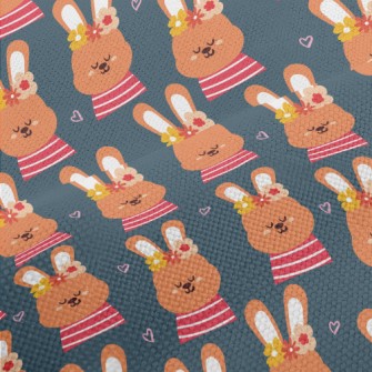 Orange Bunny Wearing A Flower  Performance Linen