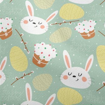 Cartoon Rabbit And Easter Eggs Dobby