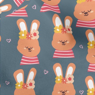 Orange Bunny Wearing A Flower  Micro Fleece