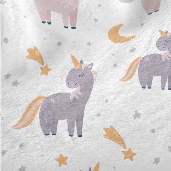 Unicorn And Starry Sky Minky