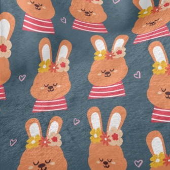 Orange Bunny Wearing A Flower  Minky