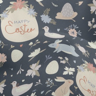 Elegant Easter Illustration Lightweight Performance Linen