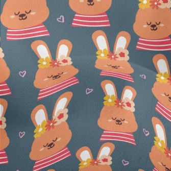Orange Bunny Wearing A Flower  Lightweight Performance Linen