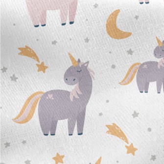 Unicorn And Starry Sky Jersey Backed Fleece