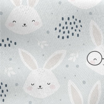 Lively And Cute Rabbit Jersey Backed Fleece