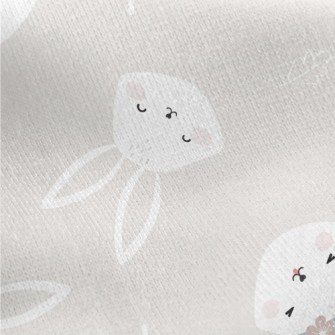 Excited Cute Rabbit Jersey Backed Fleece