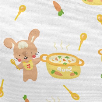 Cute Rabbit Cooking Farm Soup Pongee
