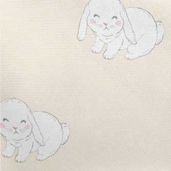 Hand Drawn White Pet Rabbit Pongee