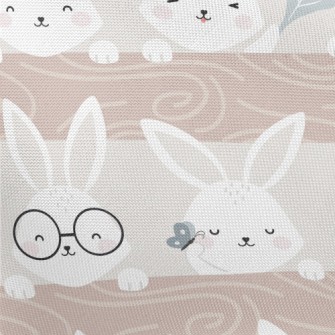 Lively Rabbit Party Pongee