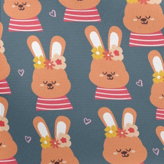 Orange Bunny Wearing A Flower  Pongee
