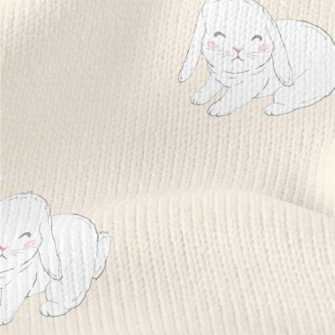 Hand Drawn White Pet Rabbit Stretch Jersey